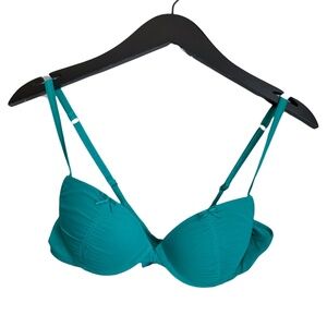 aerie Bra Teal 34B Lace Bra with Bows Excellent Condition EUC